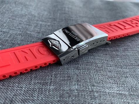 red breitling rubber strap|aftermarket breitling straps.